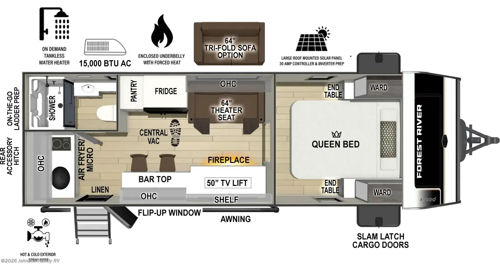 Floorplan of 2027 Forest River R-Pod RP-208