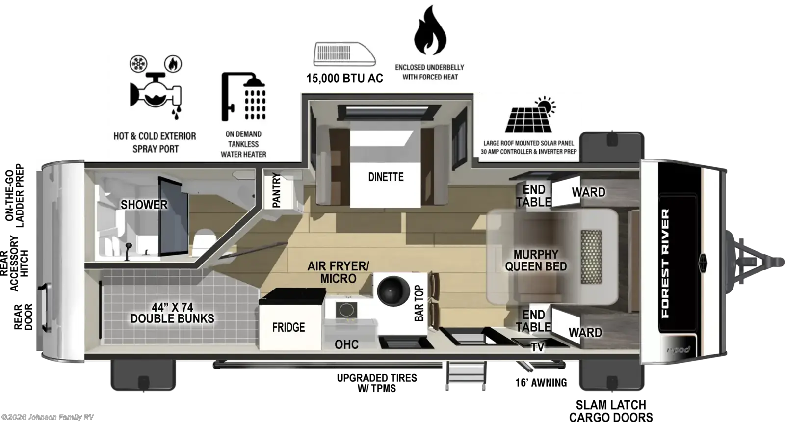 Floorplan of 2027 Forest River R-Pod RP-203