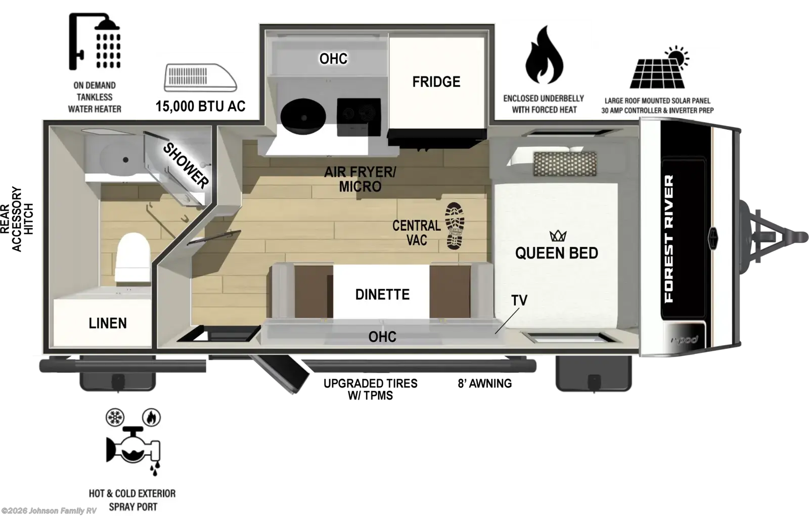 Floorplan of 2027 Forest River R-Pod RP-180