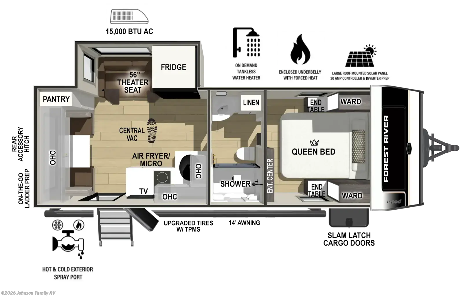 Floorplan of 2027 Forest River R-Pod RP-198