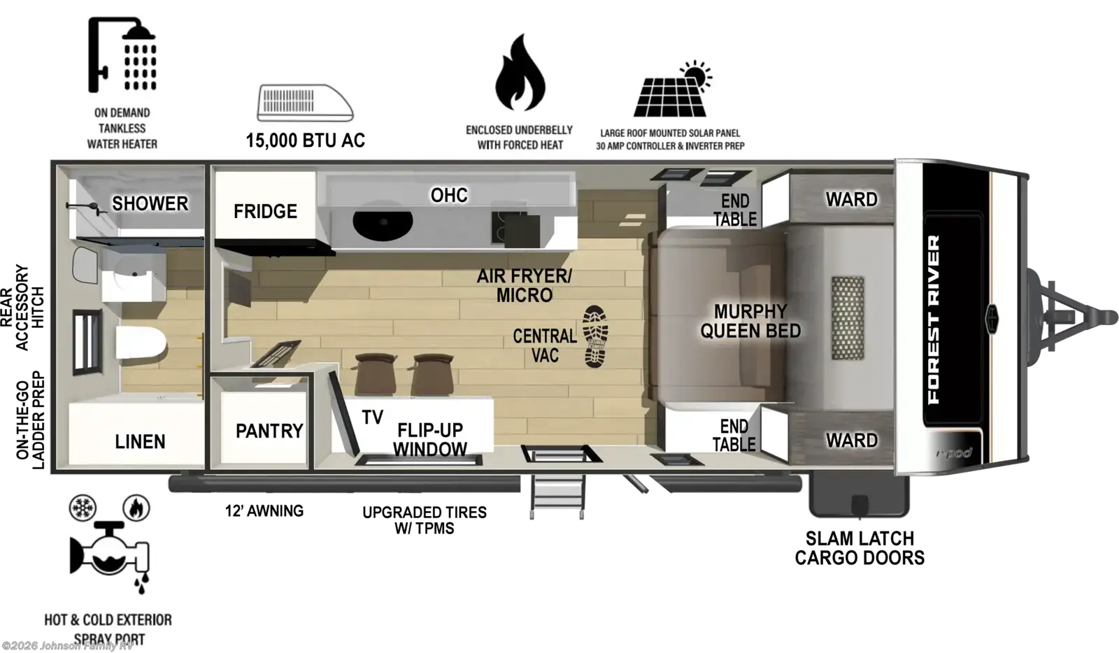 Floorplan of 2027 Forest River R-Pod RP-197