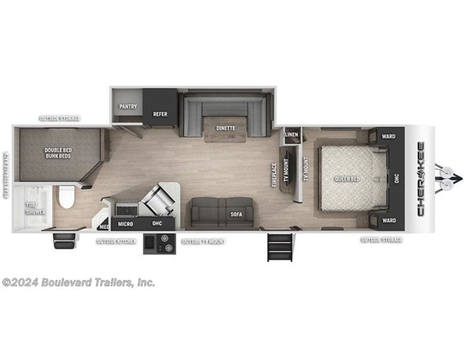 Floorplan of 2022 Forest River Cherokee 274BRB