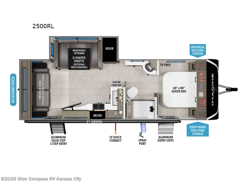 2026 Grand Design Imagine 2500RL - New Travel Trailer For Sale by Blue Compass RV Kansas City in Grain Valley, Missouri features Slideout