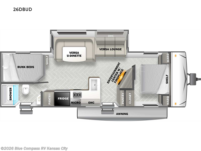 2022 Forest River Salem 26dbud - Used Travel Trailer For Sale by Blue Compass RV Kansas City in Grain Valley, Missouri features Slideout