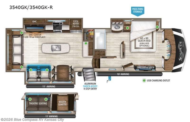 2021 Grand Design Solitude S-Class 3540GK-R - Used Fifth Wheel For Sale by Blue Compass RV Kansas City in Grain Valley, Missouri features Slideout