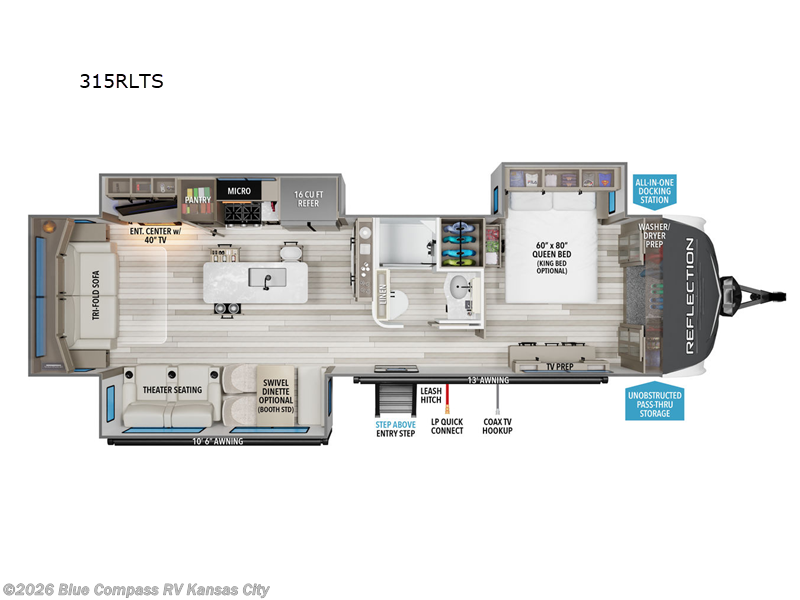 2025 Grand Design Reflection 315RLTS - Used Travel Trailer For Sale by Blue Compass RV Kansas City in Grain Valley, Missouri features Slideout