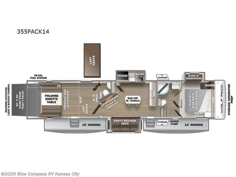 2023 Forest River Cherokee Wolf Pack 4500PACK14D - Used Toy Hauler For Sale by Blue Compass RV Kansas City in Grain Valley, Missouri features Slideout