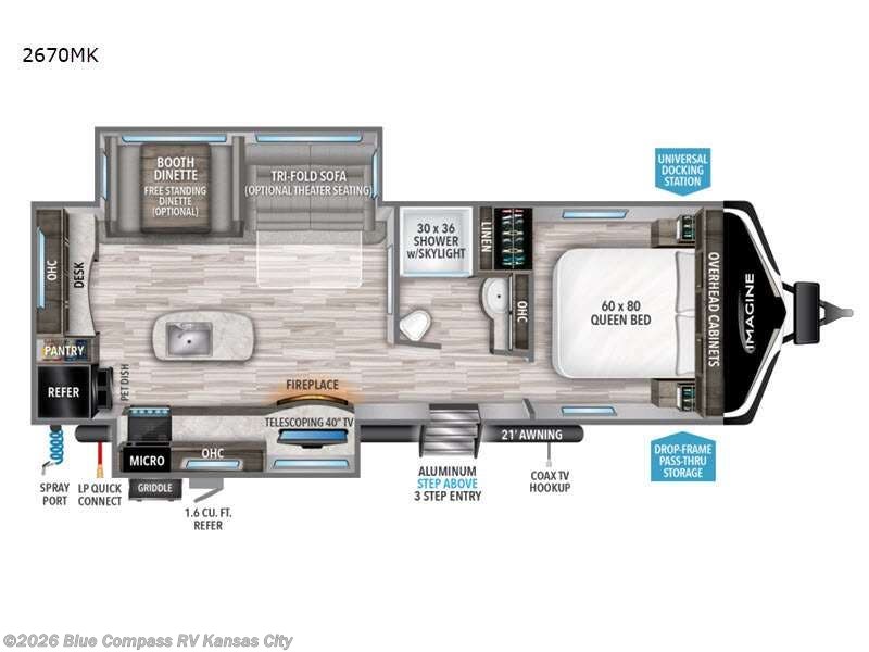 2022 Grand Design Imagine 2670MK - Used Travel Trailer For Sale by Blue Compass RV Kansas City in Grain Valley, Missouri features Slideout