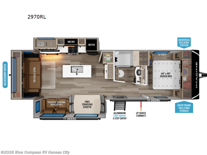2026 Grand Design Imagine 2970RL - New Travel Trailer For Sale by Blue Compass RV Kansas City in Grain Valley, Missouri features Slideout