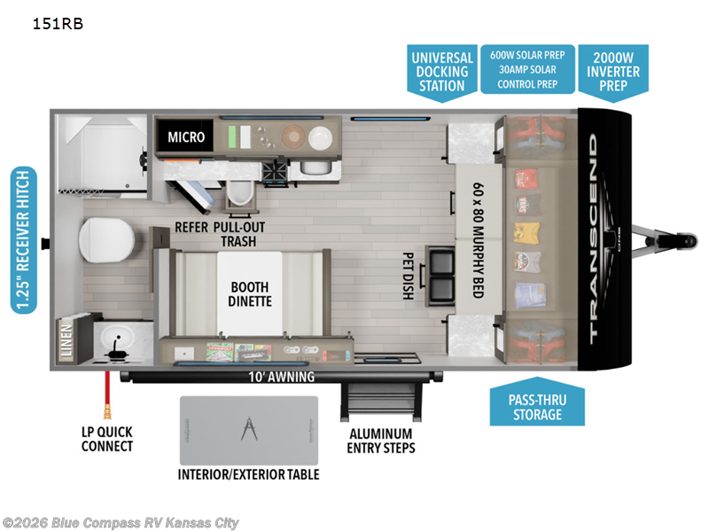 2025 Grand Design Transcend One 151RB - Used Travel Trailer For Sale by Blue Compass RV Kansas City in Grain Valley, Missouri