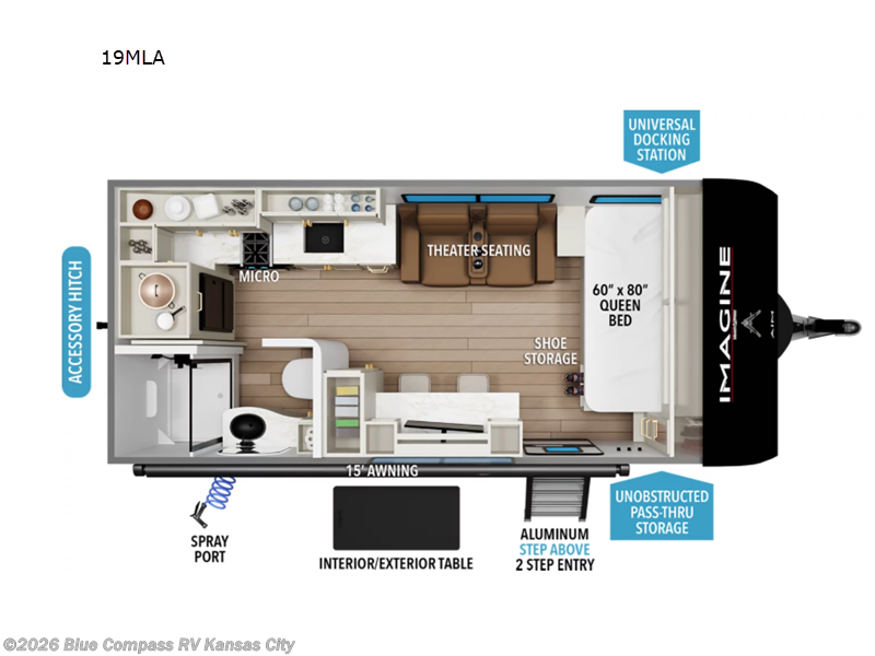 2027 Grand Design Imagine AIM 19MLA - New Travel Trailer For Sale by Blue Compass RV Kansas City in Grain Valley, Missouri