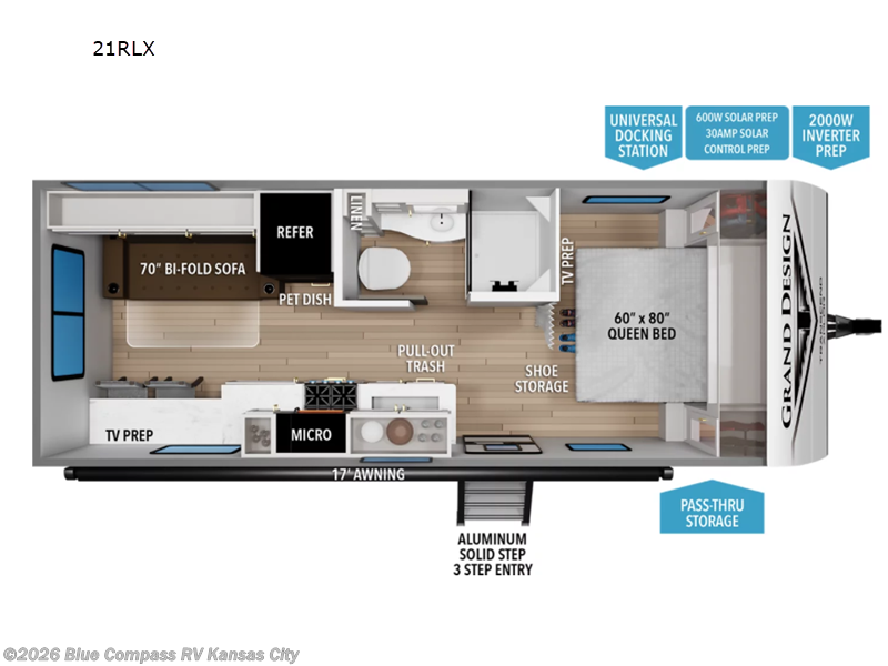 2027 Grand Design Transcend Xplor 21RLX - New Travel Trailer For Sale by Blue Compass RV Kansas City in Grain Valley, Missouri