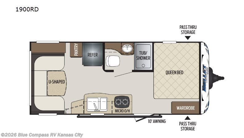2019 Keystone Bullet Crossfire 1900RD - Used Travel Trailer For Sale by Blue Compass RV Kansas City in Grain Valley, Missouri
