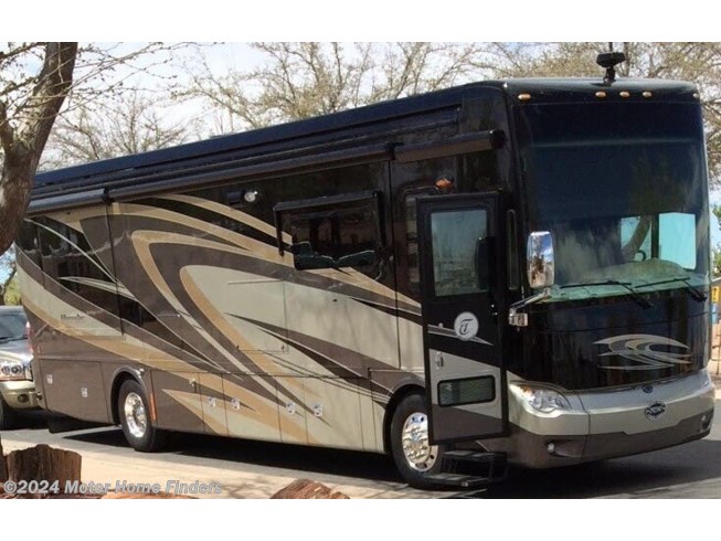 2014 Tiffin Allegro Bus 37 AP - Used Diesel Pusher For Sale by Motor Home Finders in Loveland, Colorado features Roof Vents, Exterior Stereo, Backup Camera, Leather Furniture, Sound Bar