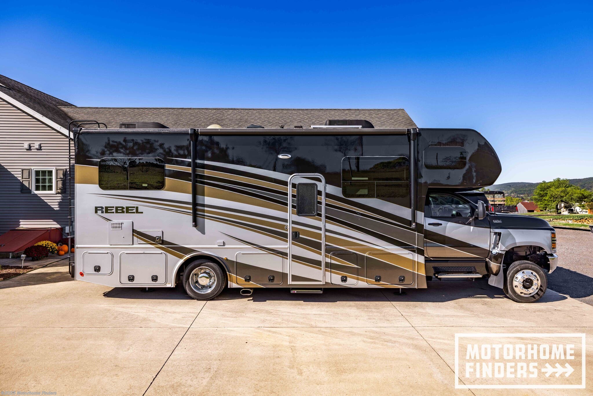 2021 Nexus Rebel 30R - Used Super C For Sale by Motorhome Finders in Bloomsburg, Pennsylvania features Power Roof Vent, Convection Microwave, Booth Dinette, LP Detector, Toilet