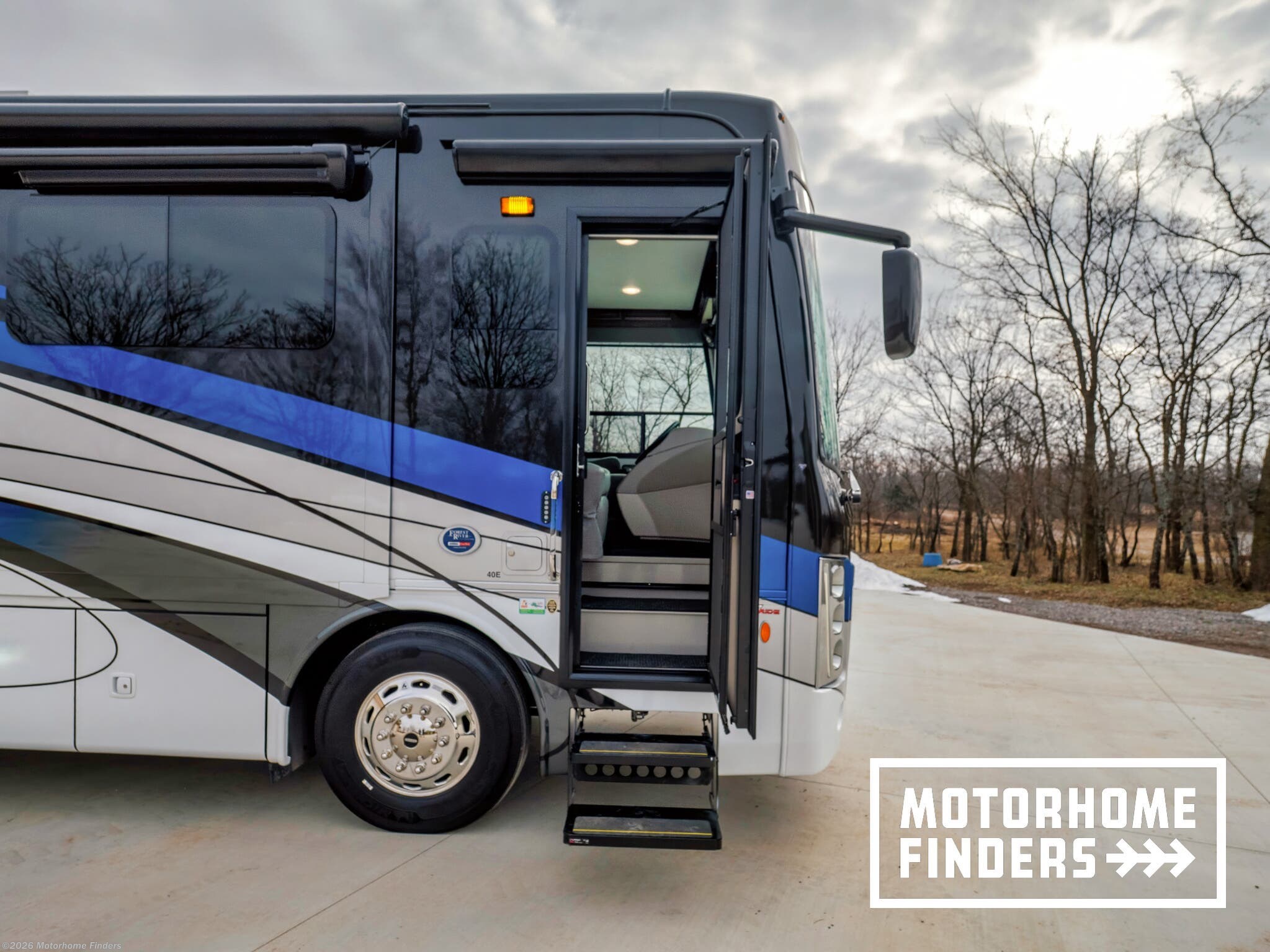 2025 Forest River Berkshire XL 40E - Used Diesel Pusher For Sale by Motorhome Finders in Claremore, Oklahoma features External Shower, Booth Dinette, Smoke Detector, Leveling Jacks, Heat Pump