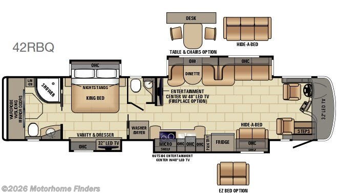 Floorplan of 2017 Entegra Coach Aspire 42RBQ