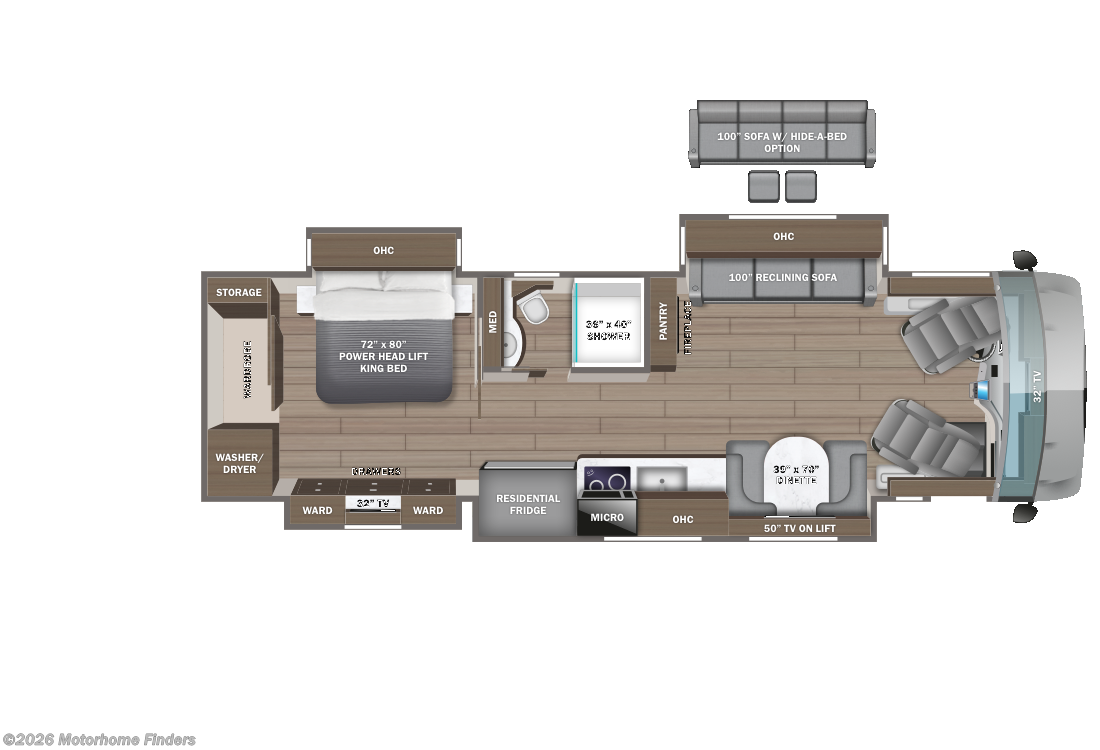 Floorplan of 2025 Entegra Coach Anthem 37K
