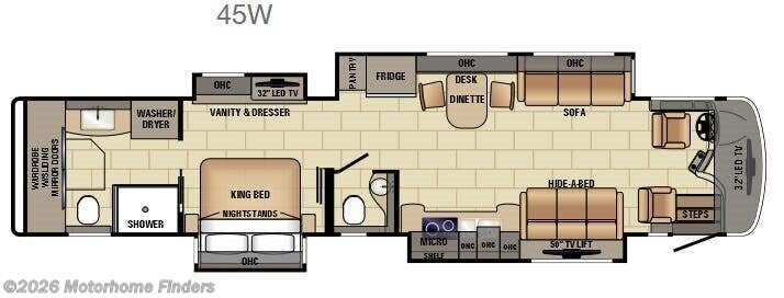 Floorplan of 2017 Entegra Coach Cornerstone 45W