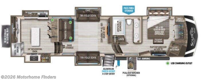 Floorplan of 2022 Grand Design Solitude 390RK