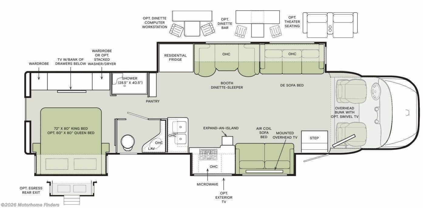 Floorplan of 2025 Tiffin Allegro Bay 38 AB