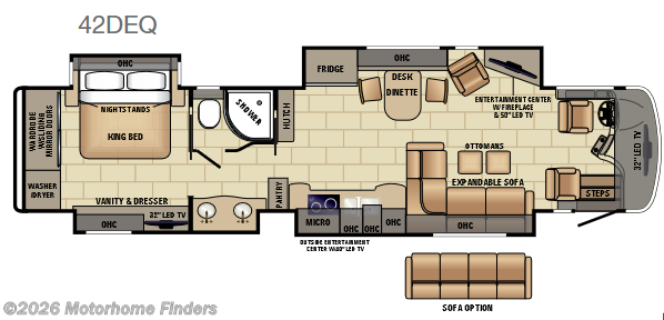 Floorplan of 2017 Entegra Coach Anthem 42DEQ