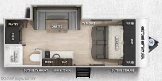 Floorplan of 2021 Forest River Cherokee Wolf Pup 16PF