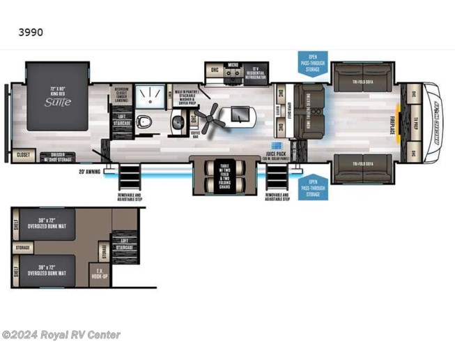 2022 Forest River Cherokee Arctic Wolf Suite 3990 - New Fifth Wheel For Sale by Royal RV & Auto Center in Middlebury, Indiana
