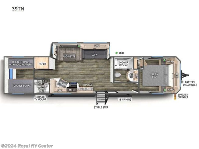 2024 Forest River Cherokee Timberwolf 39TN - New Destination Trailer For Sale by Royal RV Center in Middlebury, Indiana