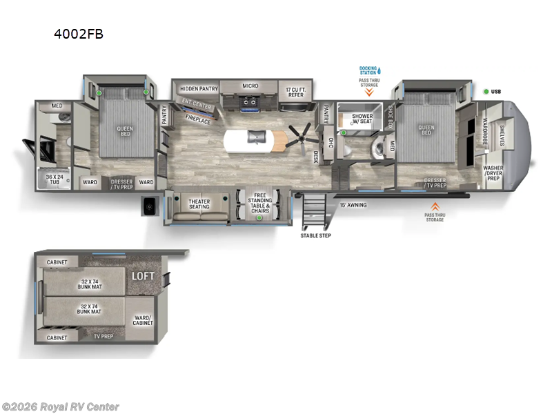 2025 Forest River Sierra 4002FB - New Fifth Wheel For Sale by Royal RV Center in Middlebury, Indiana features Slideout