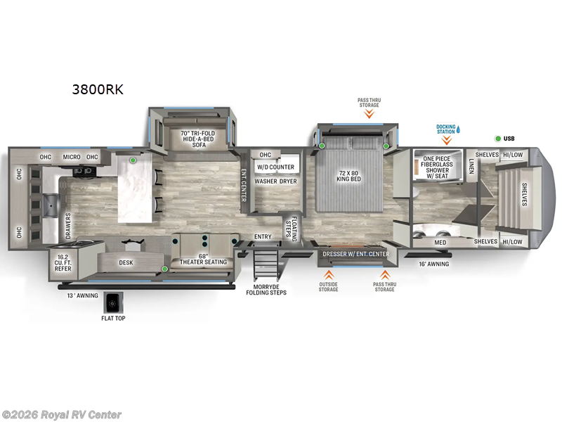 2026 Forest River Sierra 3800RK - New Fifth Wheel For Sale by Royal RV Center in Middlebury, Indiana features Slideout
