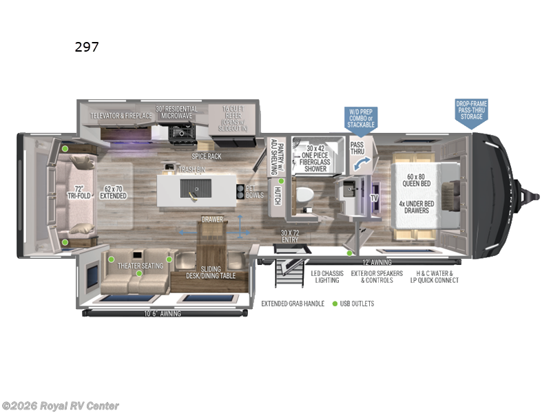 2026 Brinkley RV Model Z AIR 297 - New Travel Trailer For Sale by Royal RV Center in Middlebury, Indiana features Slideout