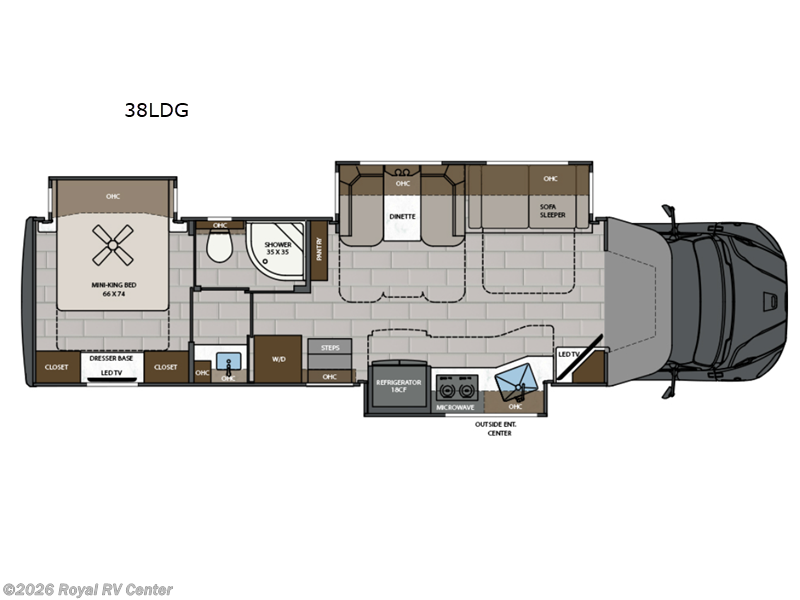2026 Renegade Verona LE 38LDG - New Super C For Sale by Royal RV Center in Middlebury, Indiana features Slideout
