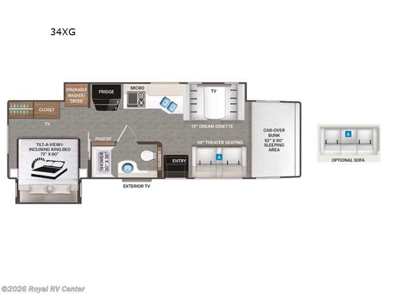 2026 Thor Motor Coach Pasadena 34XG - New Super C For Sale by Royal RV Center in Middlebury, Indiana features Slideout