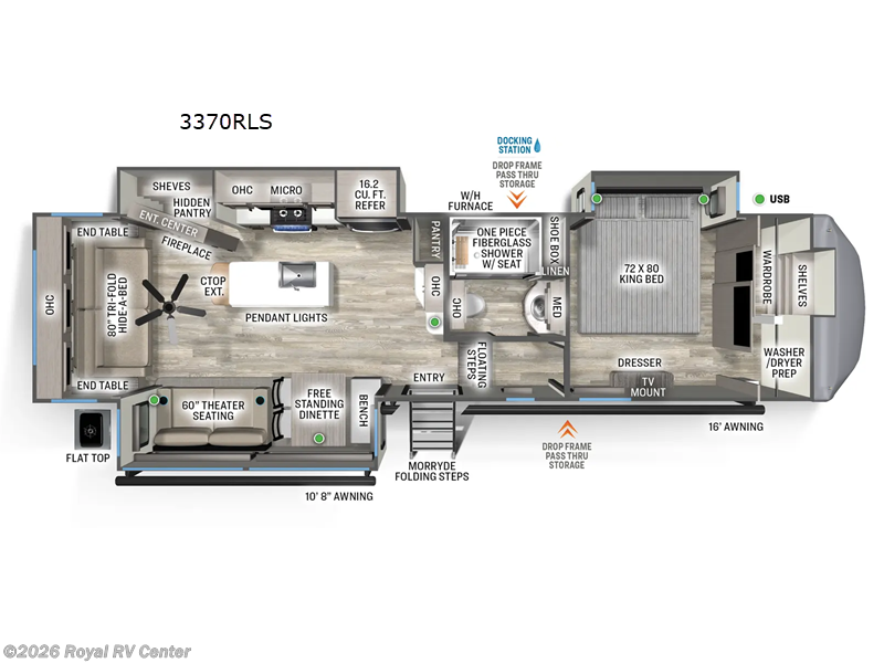 2026 Forest River Sierra 3370RLS - New Fifth Wheel For Sale by Royal RV Center in Middlebury, Indiana features Slideout
