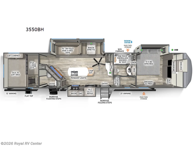 2026 Forest River Sierra 3550BH - New Fifth Wheel For Sale by Royal RV Center in Middlebury, Indiana features Slideout