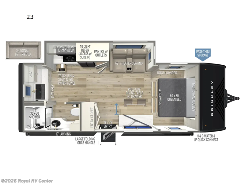 2026 Brinkley RV Model Ix 23 - New Travel Trailer For Sale by Royal RV Center in Middlebury, Indiana features Slideout