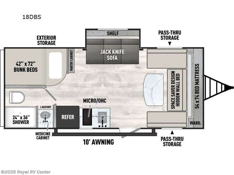 2026 Coachmen Clipper 4K Series 18DBS - New Travel Trailer For Sale by Royal RV Center in Middlebury, Indiana features Slideout