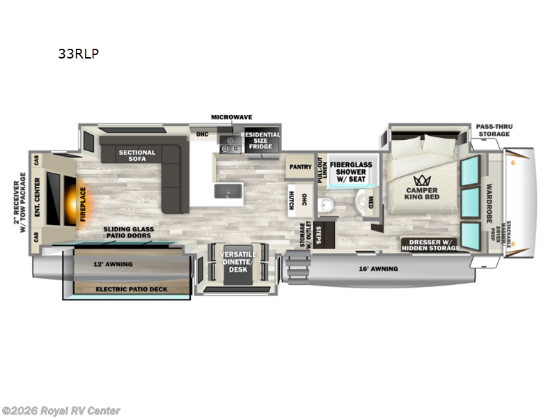 2026 Forest River Cherokee Sabre 33RLP - New Fifth Wheel For Sale by Royal RV Center in Middlebury, Indiana features Slideout