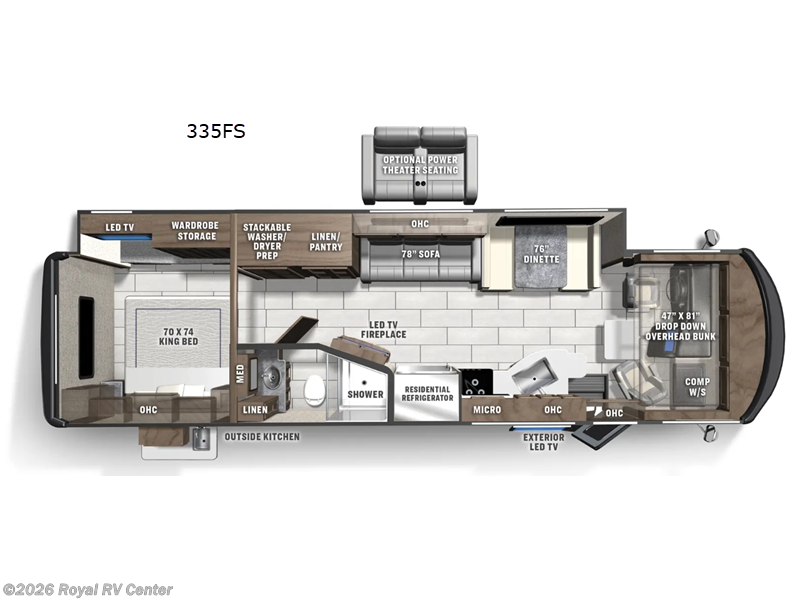 2026 Coachmen Encore 335FS - New Class A For Sale by Royal RV Center in Middlebury, Indiana features Slideout