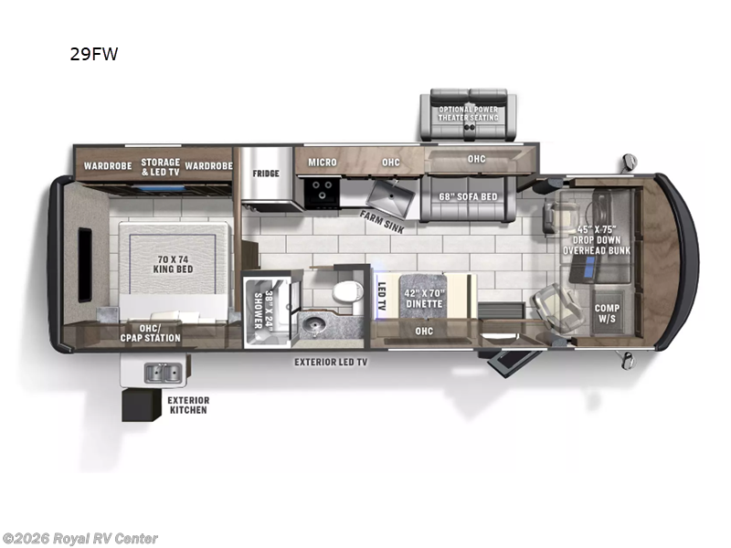 2026 Coachmen Mirada 29FW - New Class A For Sale by Royal RV Center in Middlebury, Indiana features Slideout