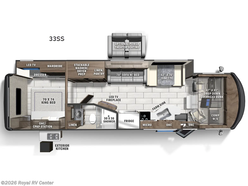 2026 Coachmen Mirada 33SS - New Class A For Sale by Royal RV Center in Middlebury, Indiana features Slideout