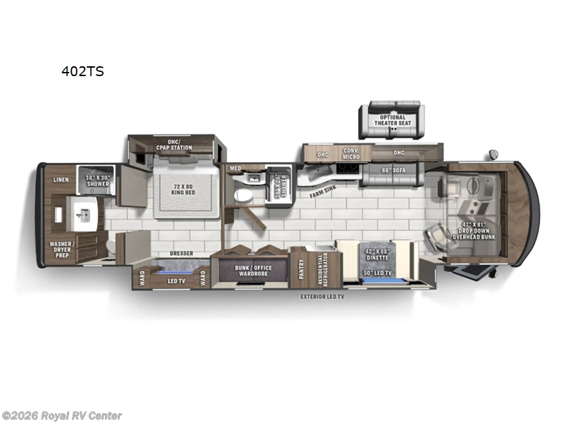 2026 Coachmen Sportscoach RD 402TS - New Class A For Sale by Royal RV Center in Middlebury, Indiana features Slideout
