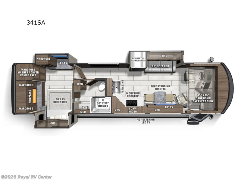 2026 Coachmen Sportscoach SRS 341SA - New Class A For Sale by Royal RV Center in Middlebury, Indiana features Slideout