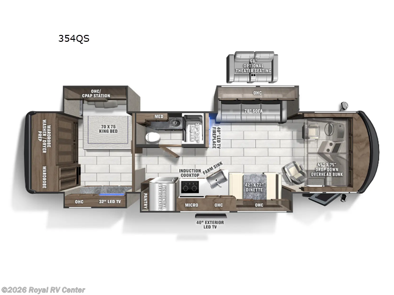 2026 Coachmen Sportscoach SRS 354QS - New Class A For Sale by Royal RV Center in Middlebury, Indiana features Slideout