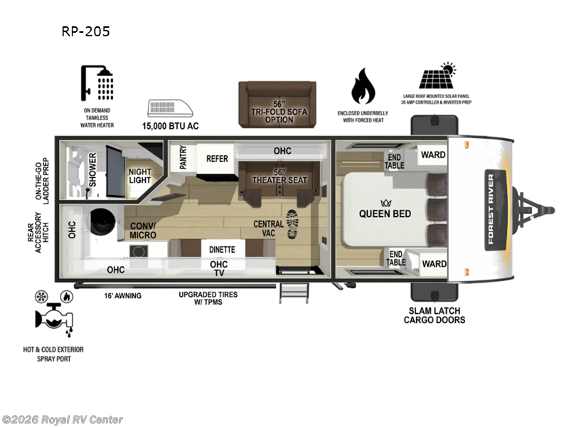 2026 Forest River R Pod RP-205 - New Travel Trailer For Sale by Royal RV Center in Middlebury, Indiana
