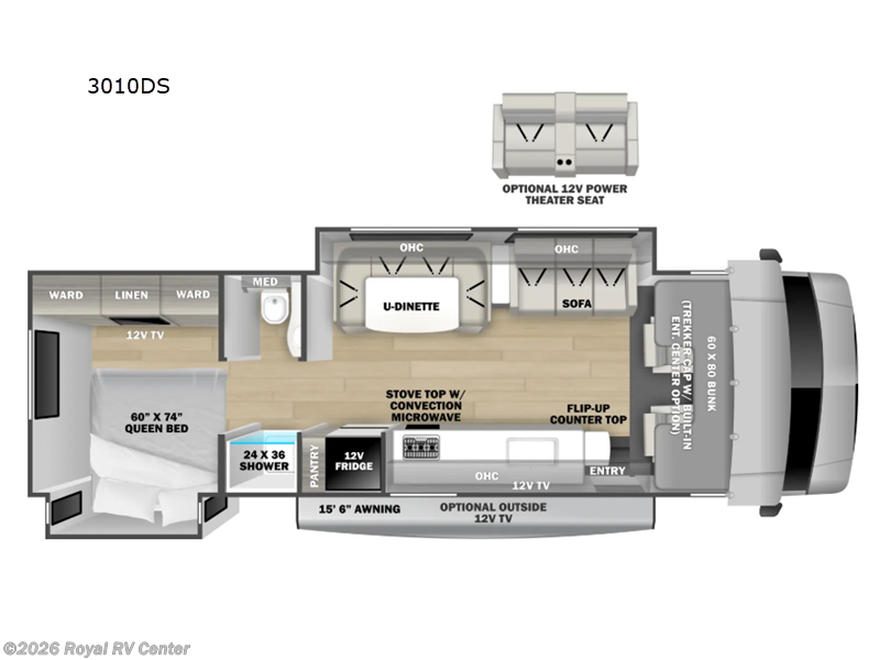 2026 Forest River Sunseeker 3010DS - New Class C For Sale by Royal RV Center in Middlebury, Indiana features Slideout