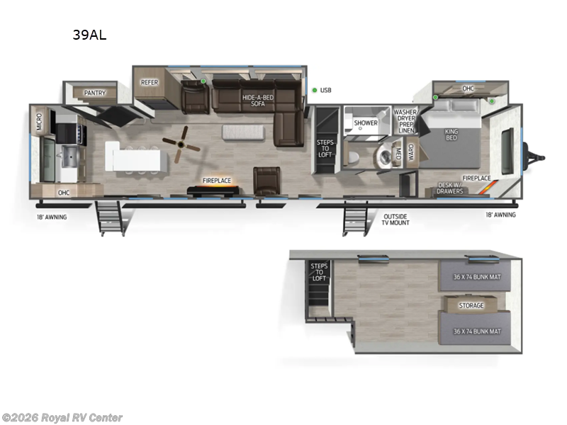 2026 Forest River Cherokee Timberwolf 39ALBL - New Destination Trailer For Sale by Royal RV Center in Middlebury, Indiana features Slideout