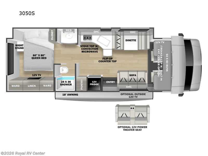 2026 Forest River Sunseeker 3050S - New Class C For Sale by Royal RV Center in Middlebury, Indiana features Slideout
