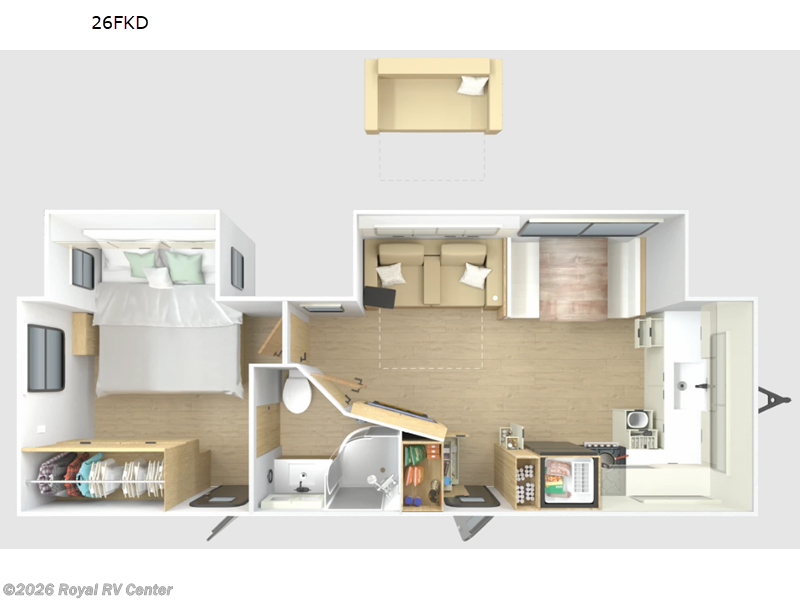 2026 Winnebago Thrive 26FKD - New Travel Trailer For Sale by Royal RV Center in Middlebury, Indiana features Slideout